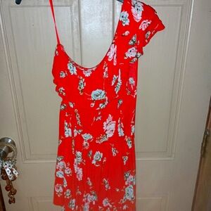 One shoulder dress love fire